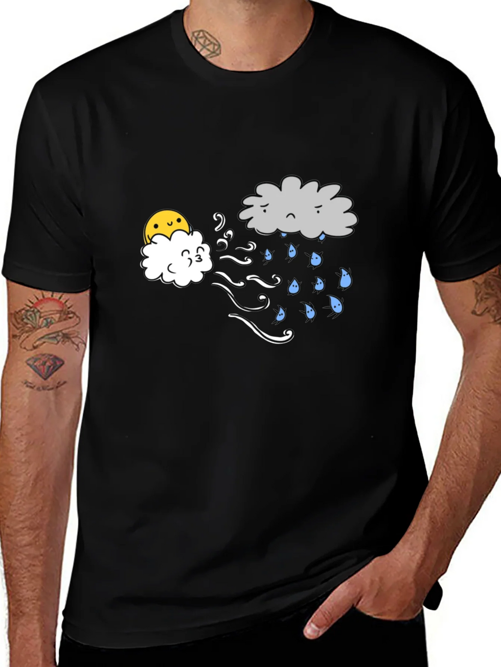 Funny Weather Cloud Graphic Tee - Black product image 1