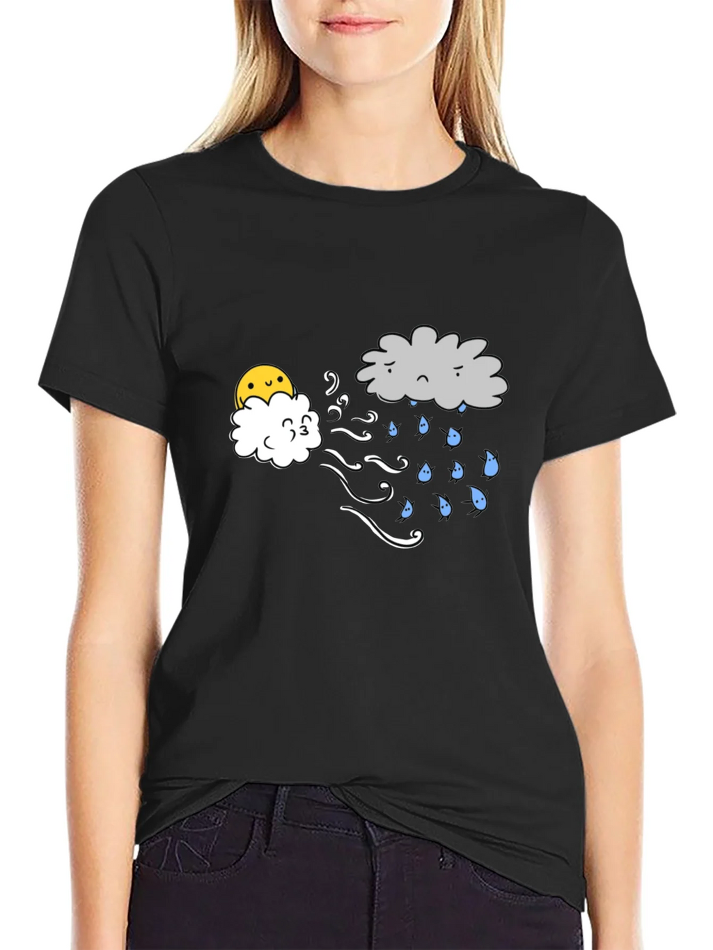 Funny Weather Cloud Graphic Tee - Black product image 2