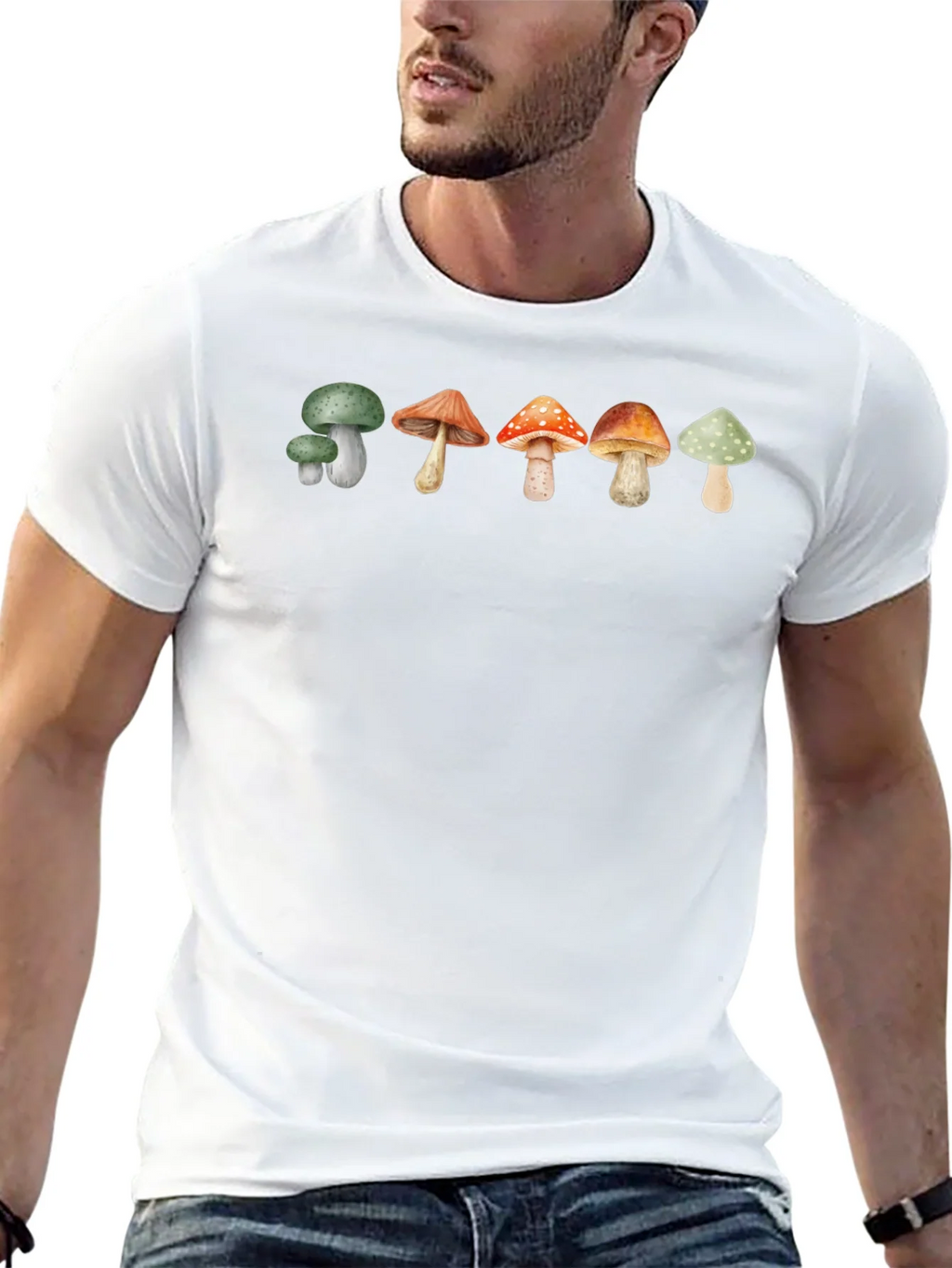 Mushroom Print T-Shirt - Black product image 10