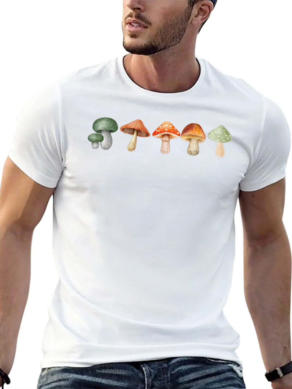 Mushroom Print T-Shirt - Black product image 10