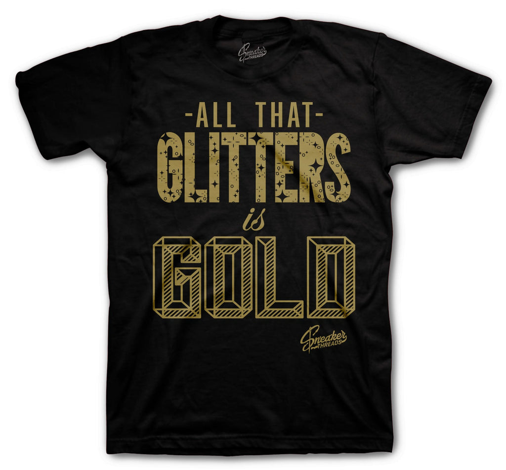 Retro 13 Gold Glitter Gold Shirt