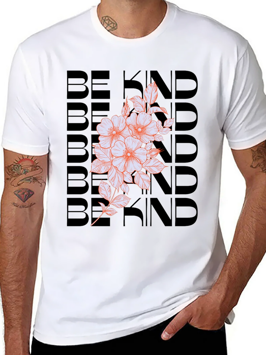 Be Kind Floral Graphic Tee - Black product image 7