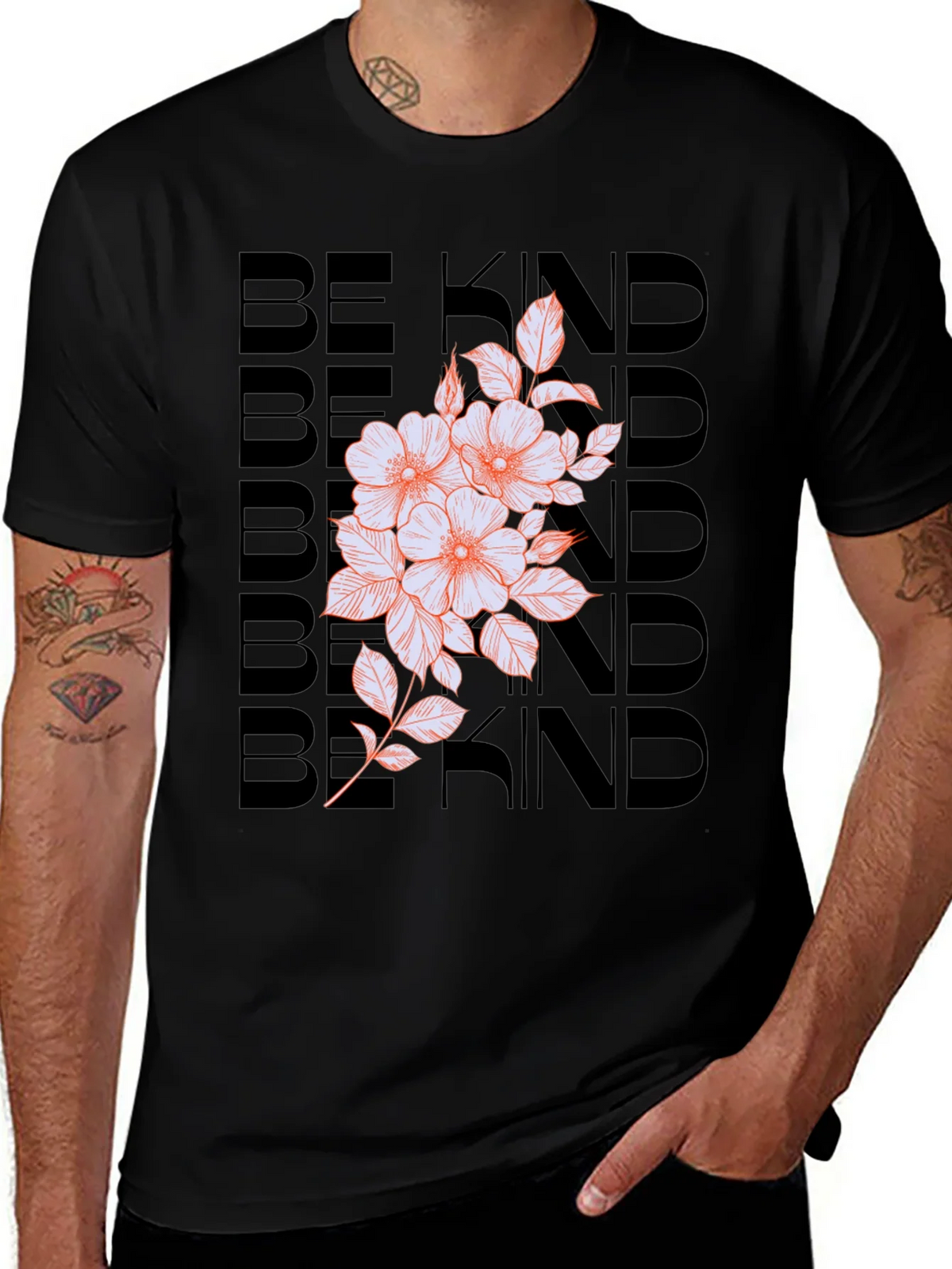 Be Kind Floral Graphic Tee - Black product image 1