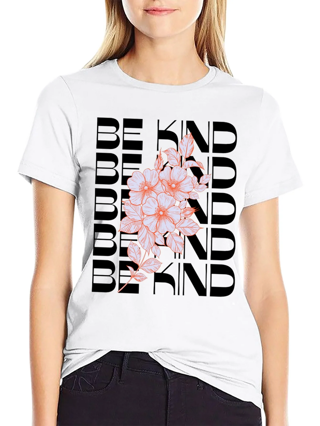 Be Kind Floral Graphic Tee - Black product image 8