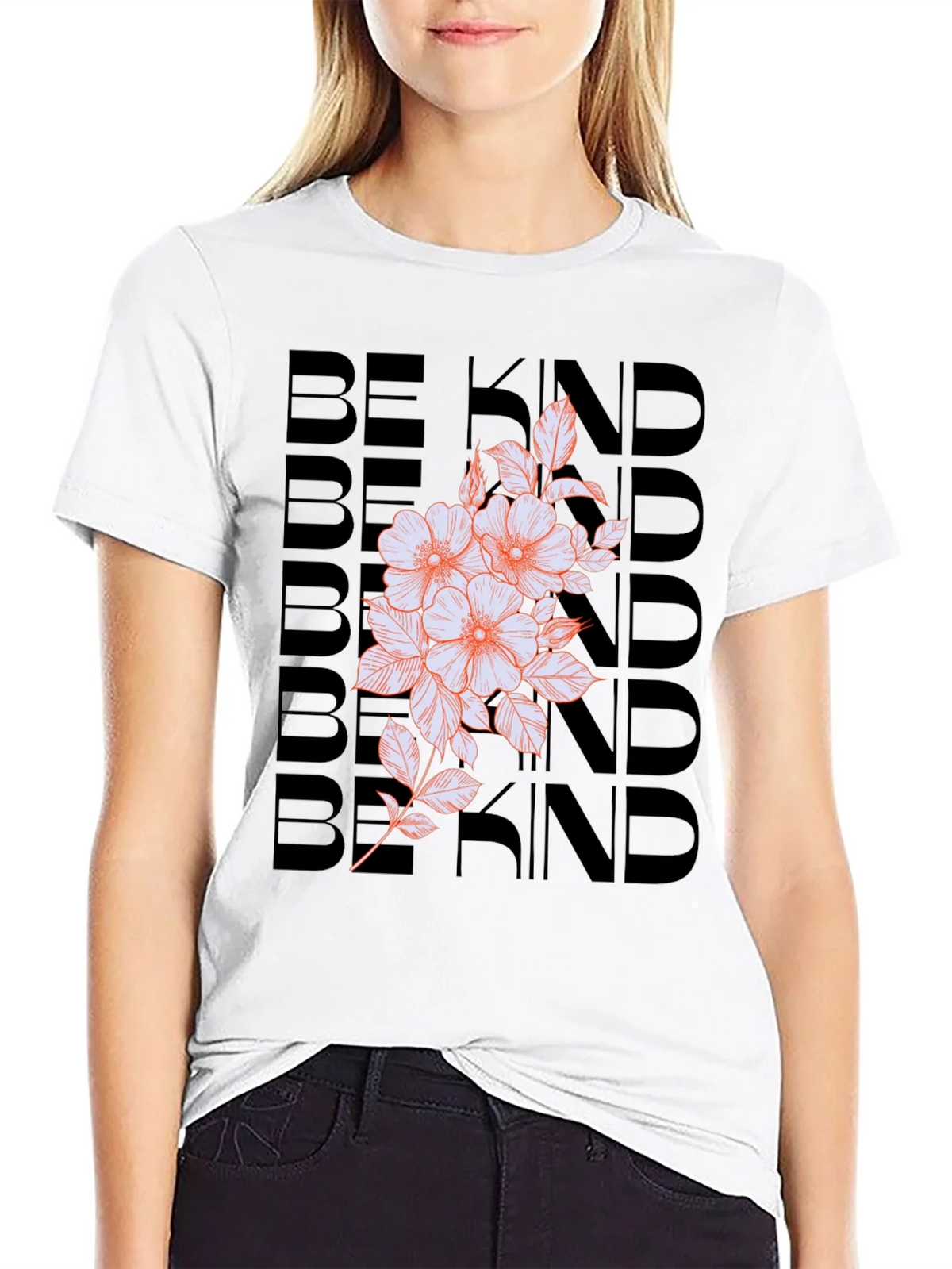 Be Kind Floral Graphic Tee - Black product image 8
