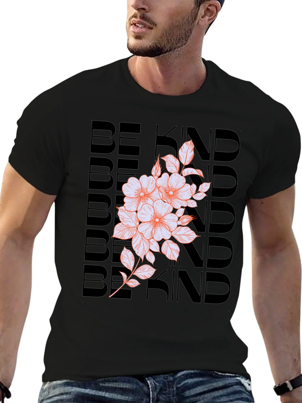 Be Kind Floral Graphic Tee - Black product image 6