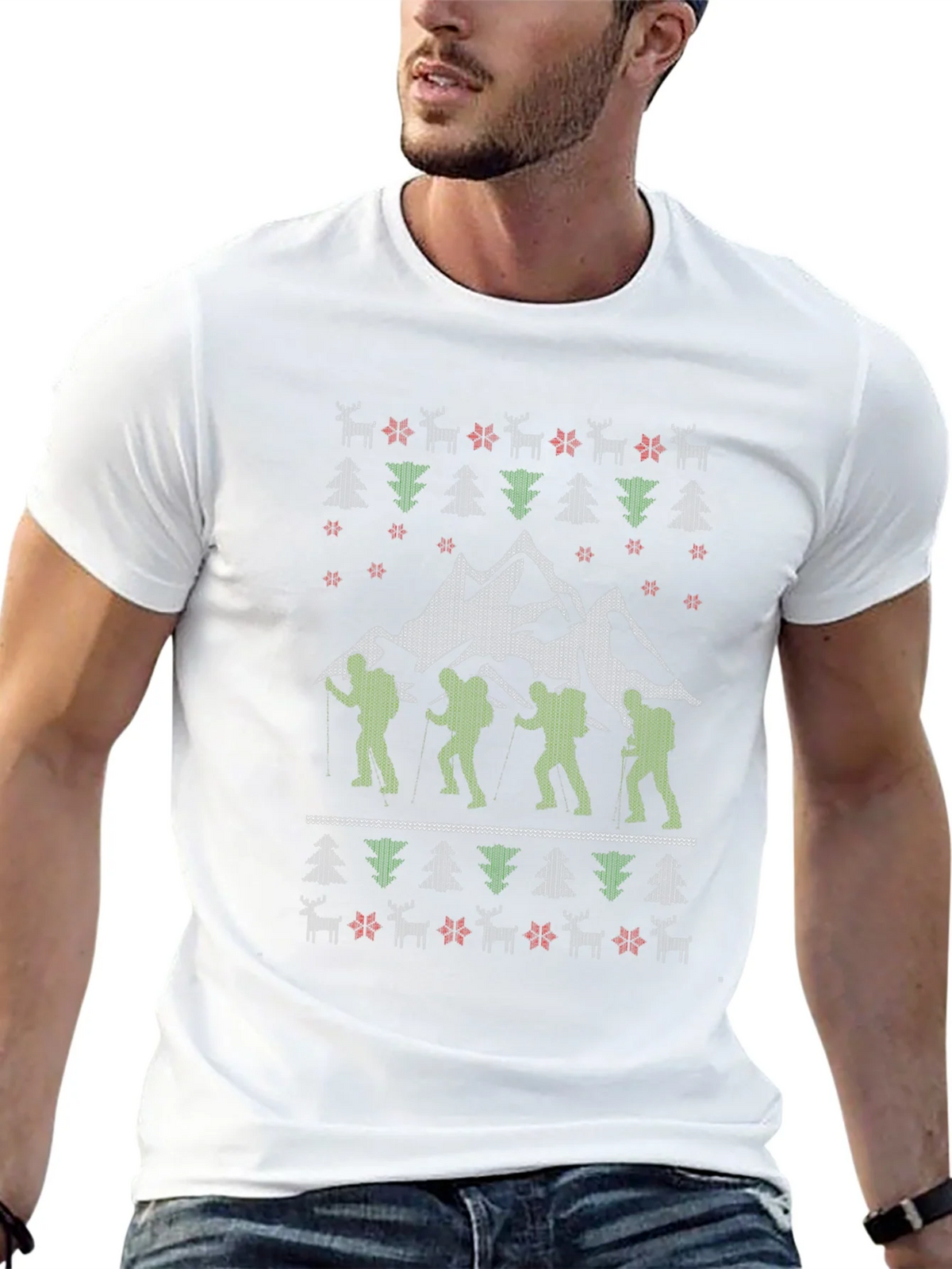 Hiking Adventure Ugly Christmas T-Shirt product image 12