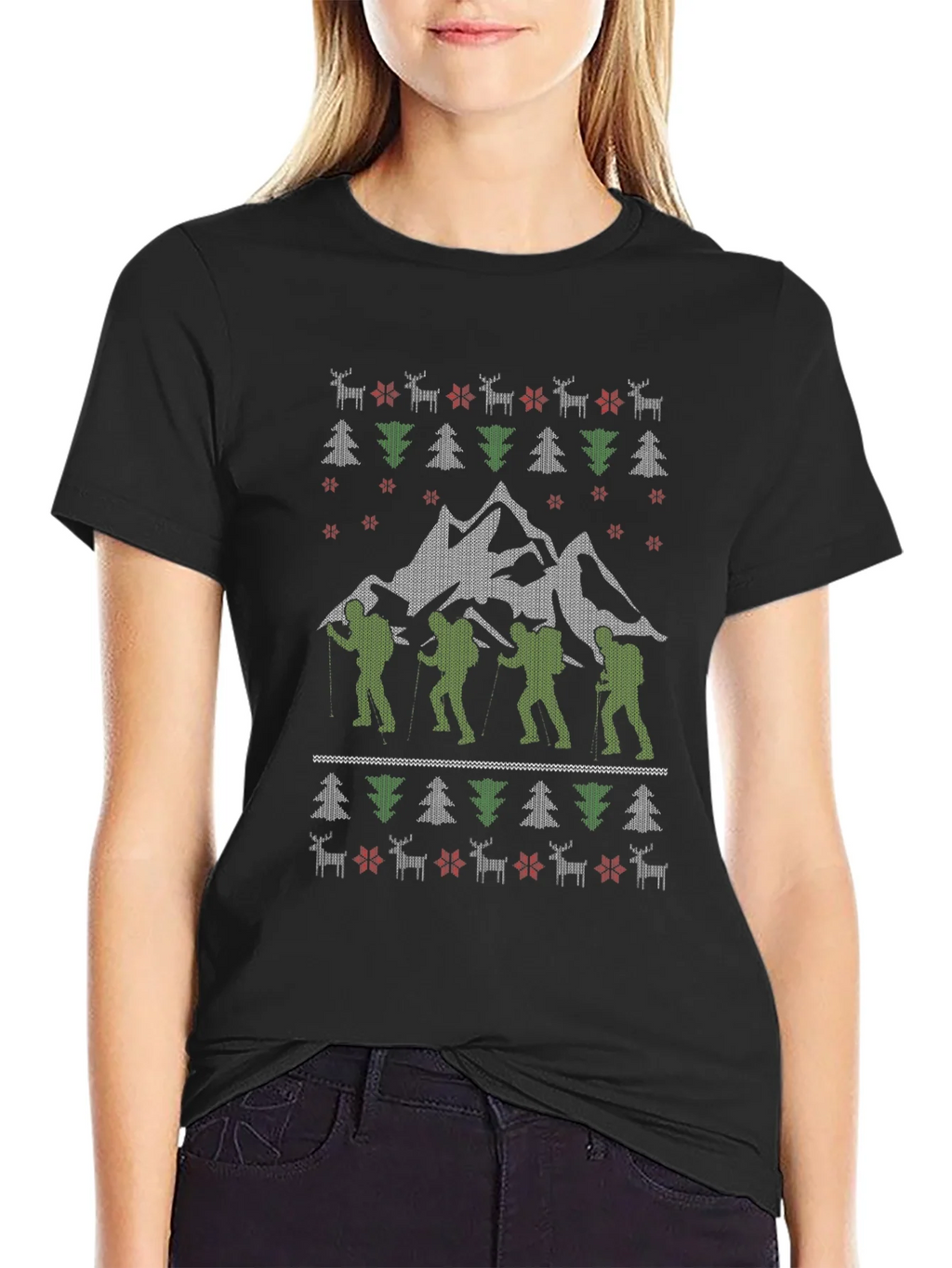 Hiking Adventure Ugly Christmas T-Shirt product image 2