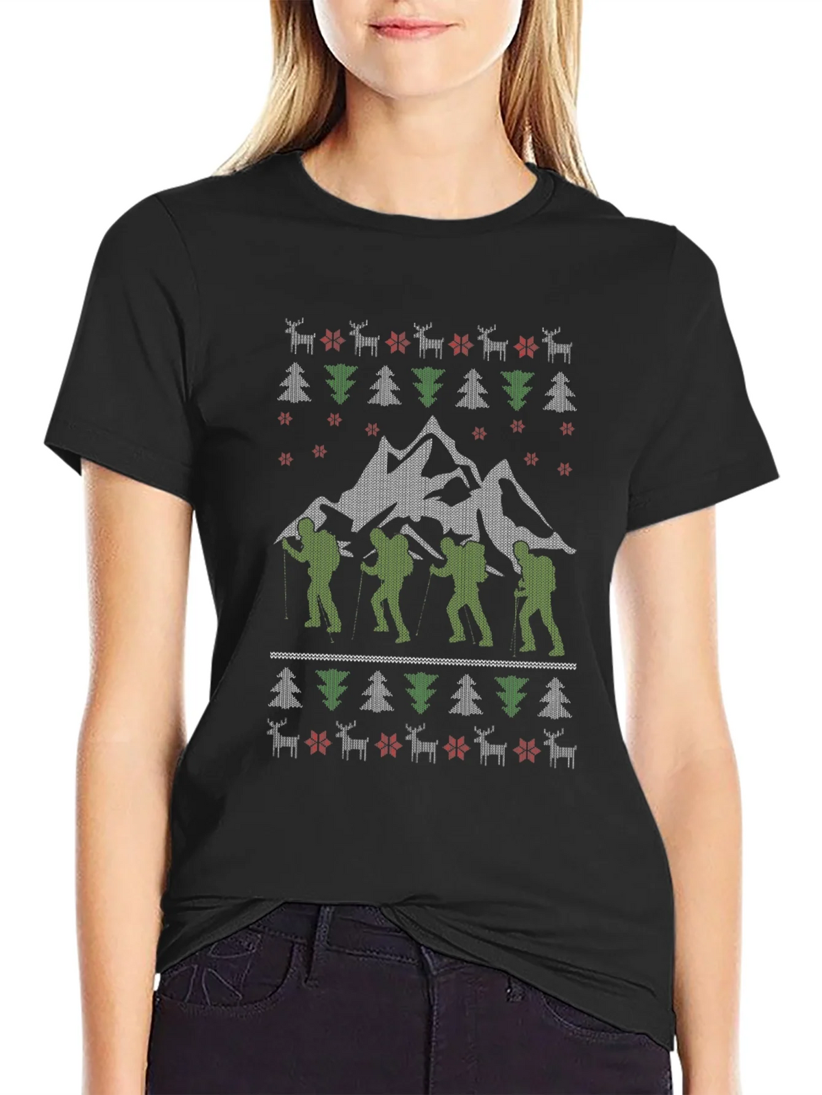 Hiking Adventure Ugly Christmas T-Shirt product image 2