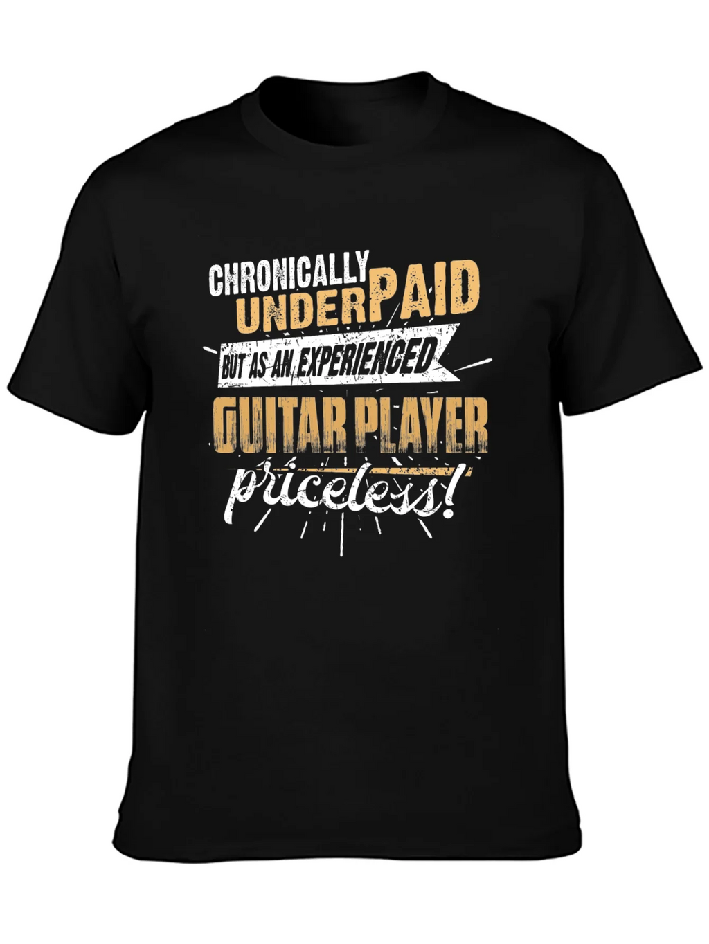 Chronically Underpaid Guitar Player Black T-Shirt product image 2