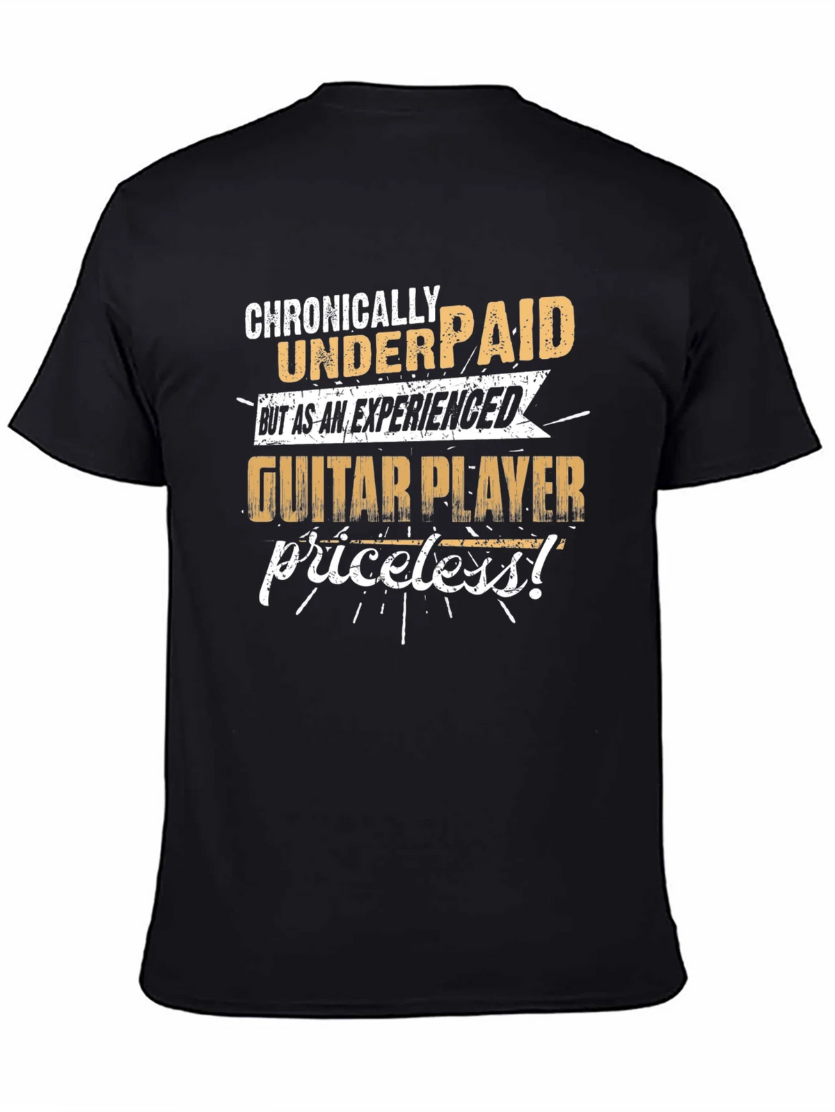 Chronically Underpaid Guitar Player Black T-Shirt product image 3
