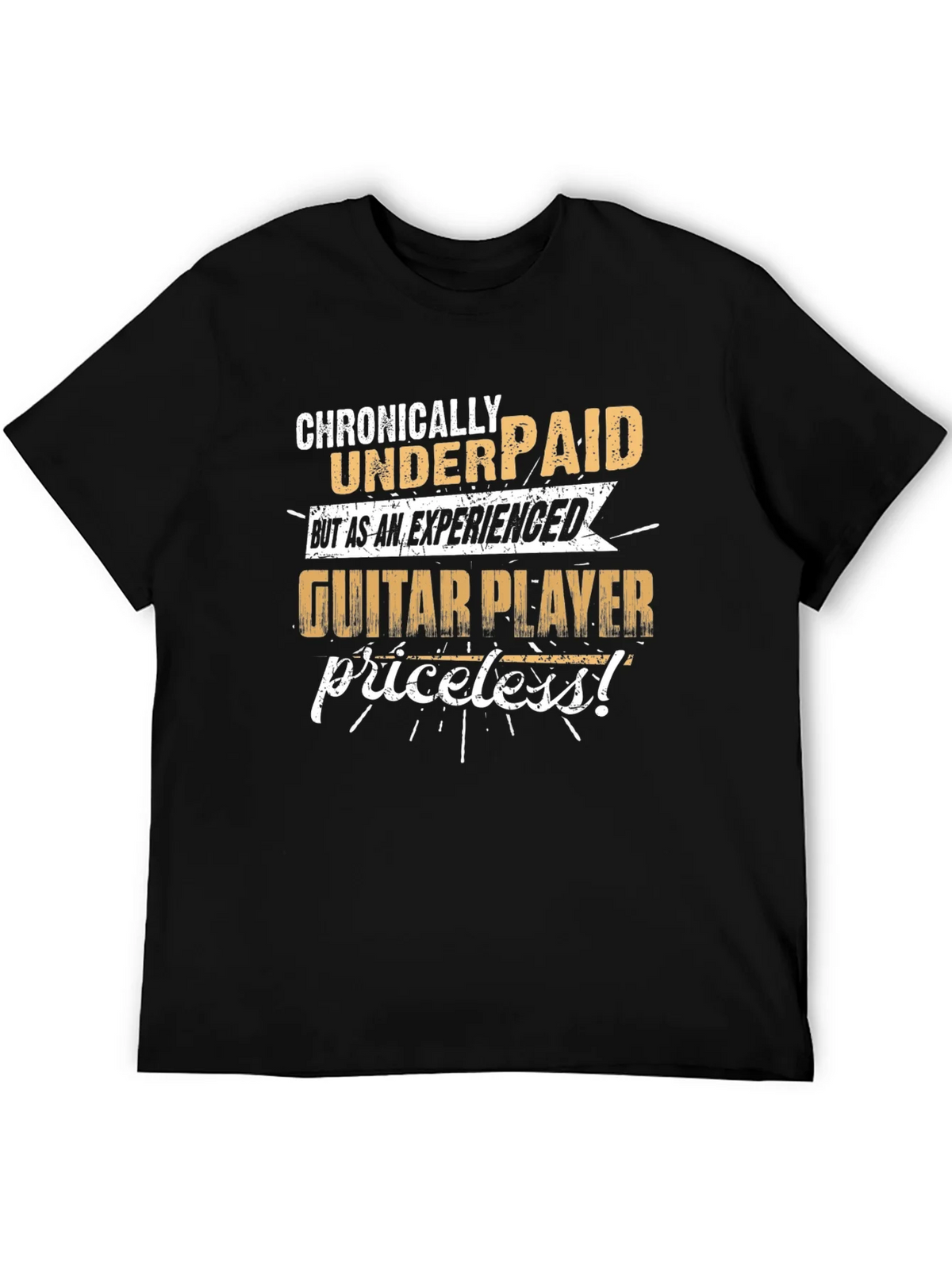 Chronically Underpaid Guitar Player Black T-Shirt product image 4