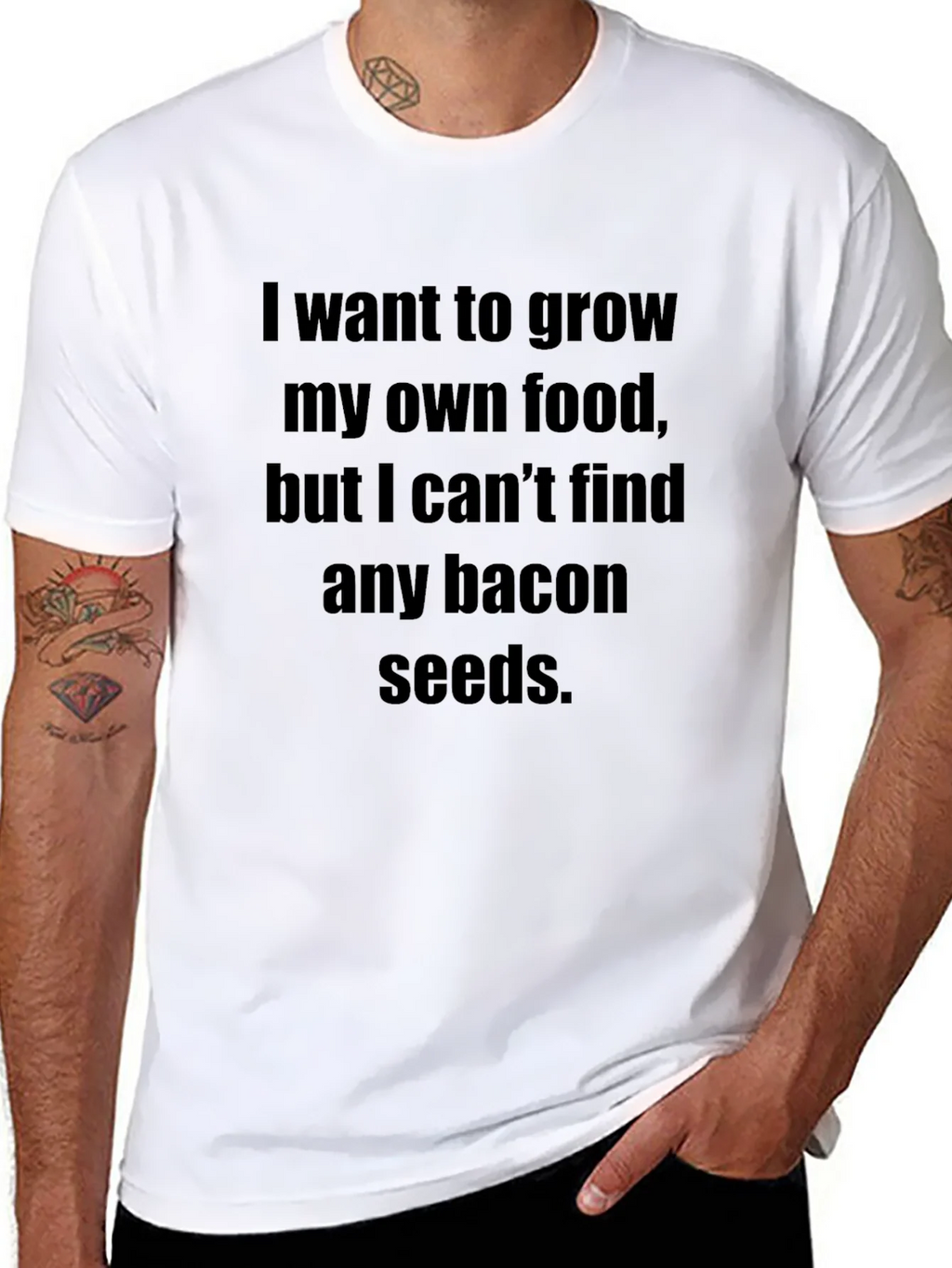 Funny Bacon Seeds T-Shirt: Grow Your Own Food! product image 6