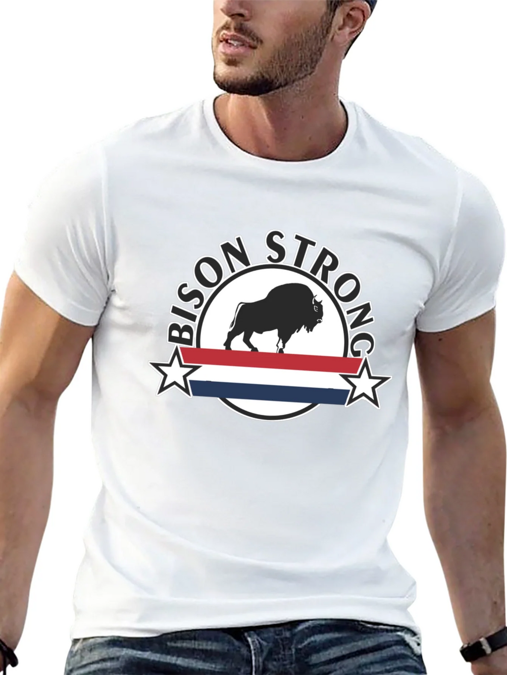 Bison Strong Graphic Tee - Black Unisex T-Shirt product image 12