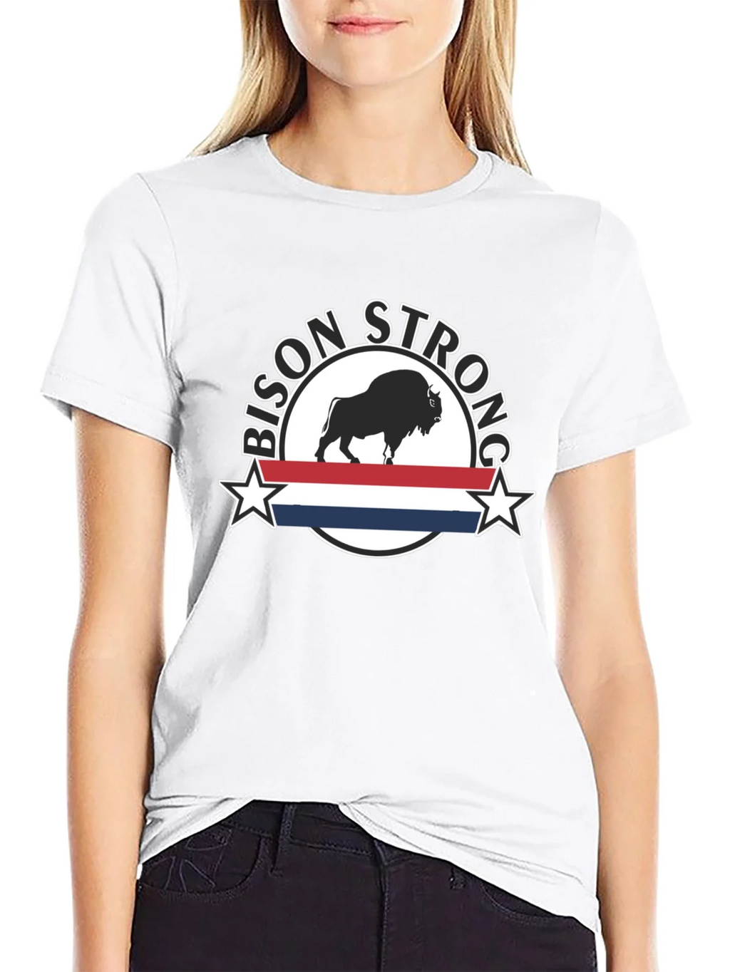 Bison Strong Graphic Tee - Black Unisex T-Shirt product image 8