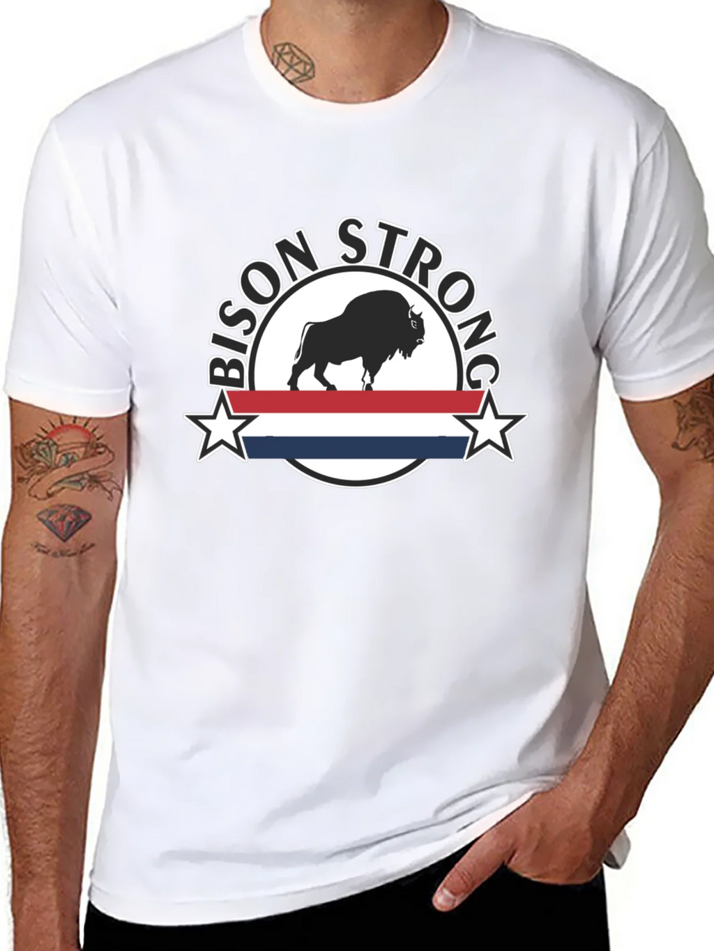 Bison Strong Graphic Tee - Black Unisex T-Shirt product image 7
