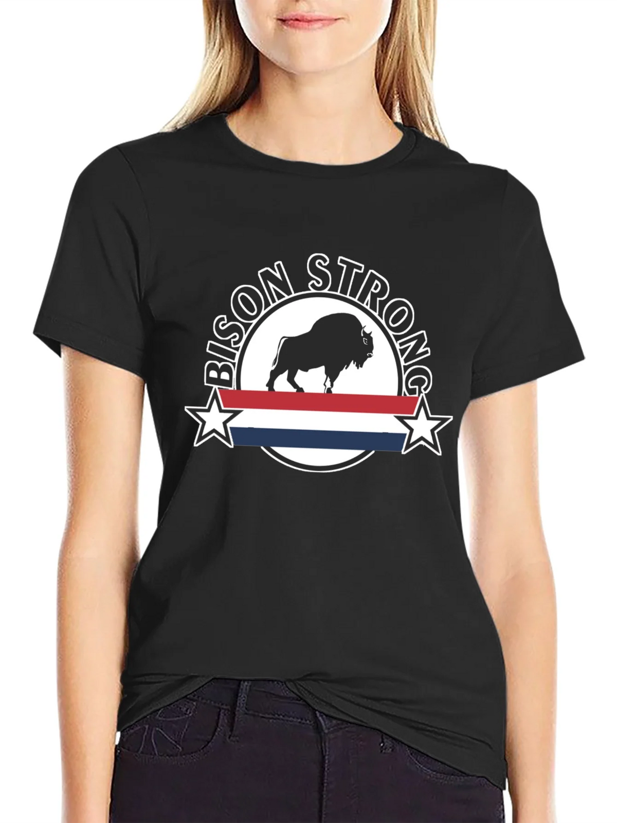 Bison Strong Graphic Tee - Black Unisex T-Shirt product image 2