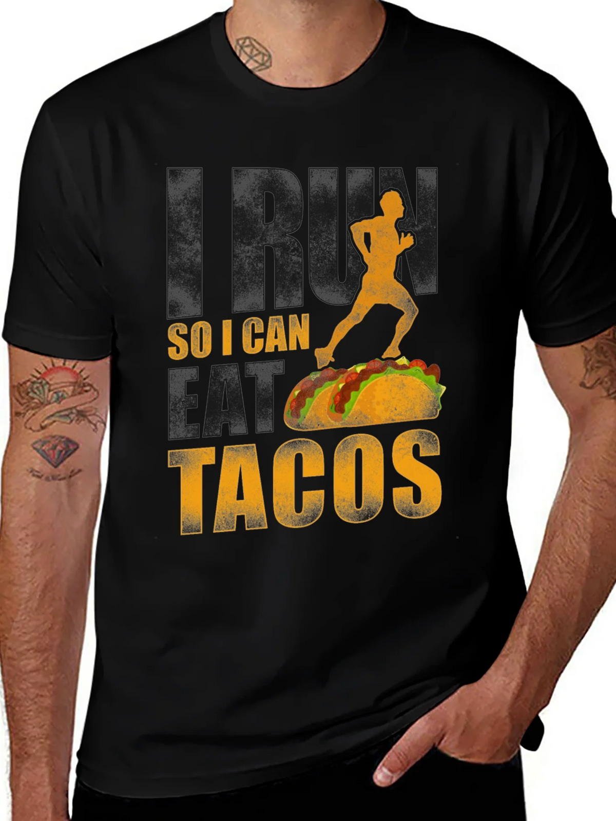 Run For Tacos Graphic Tee - Funny Foodie Shirt product image 1