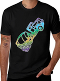 Retro Rainbow Car Graphic Tee - Black product image 1