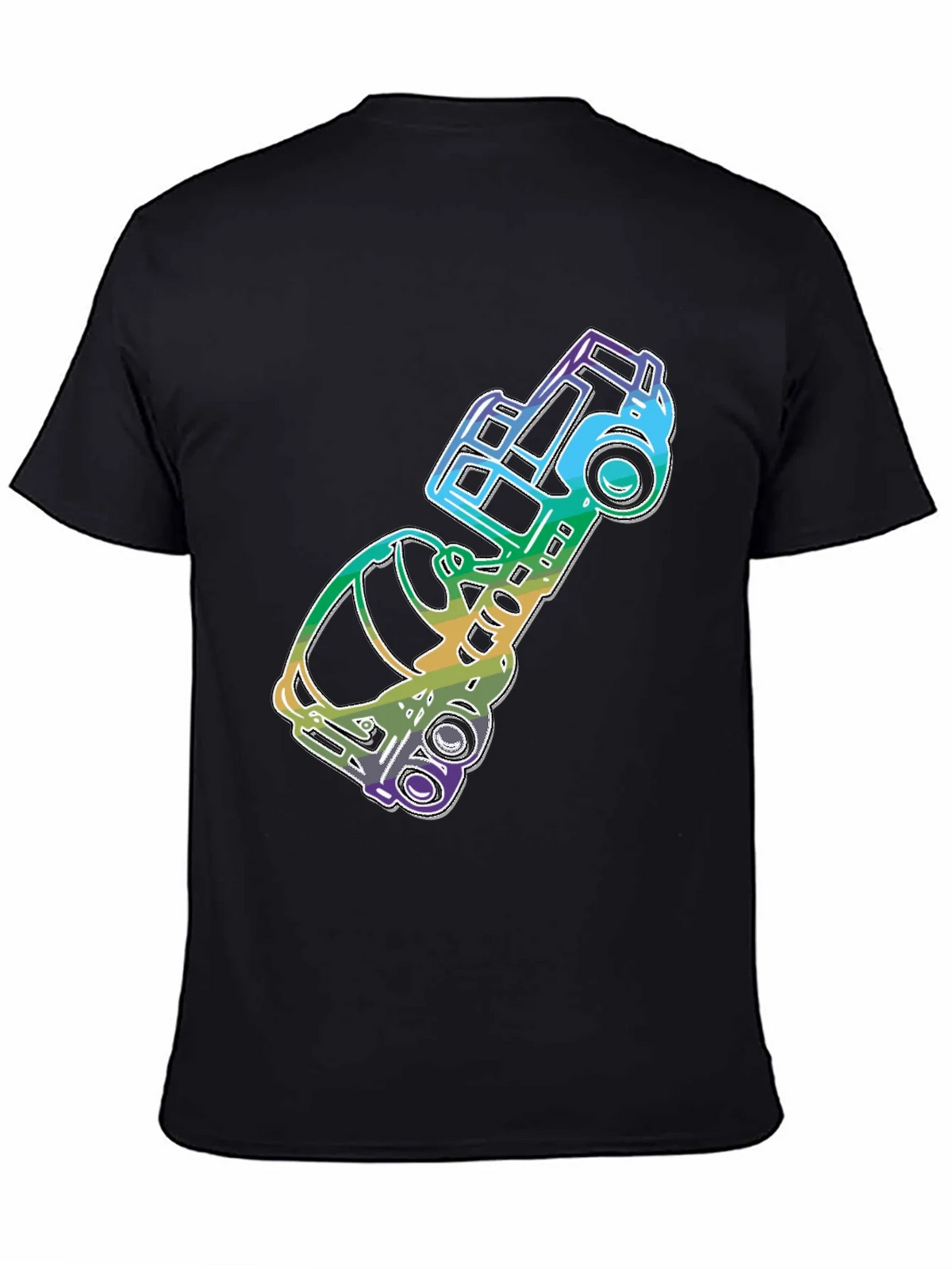 Retro Rainbow Car Graphic Tee - Black product image 4