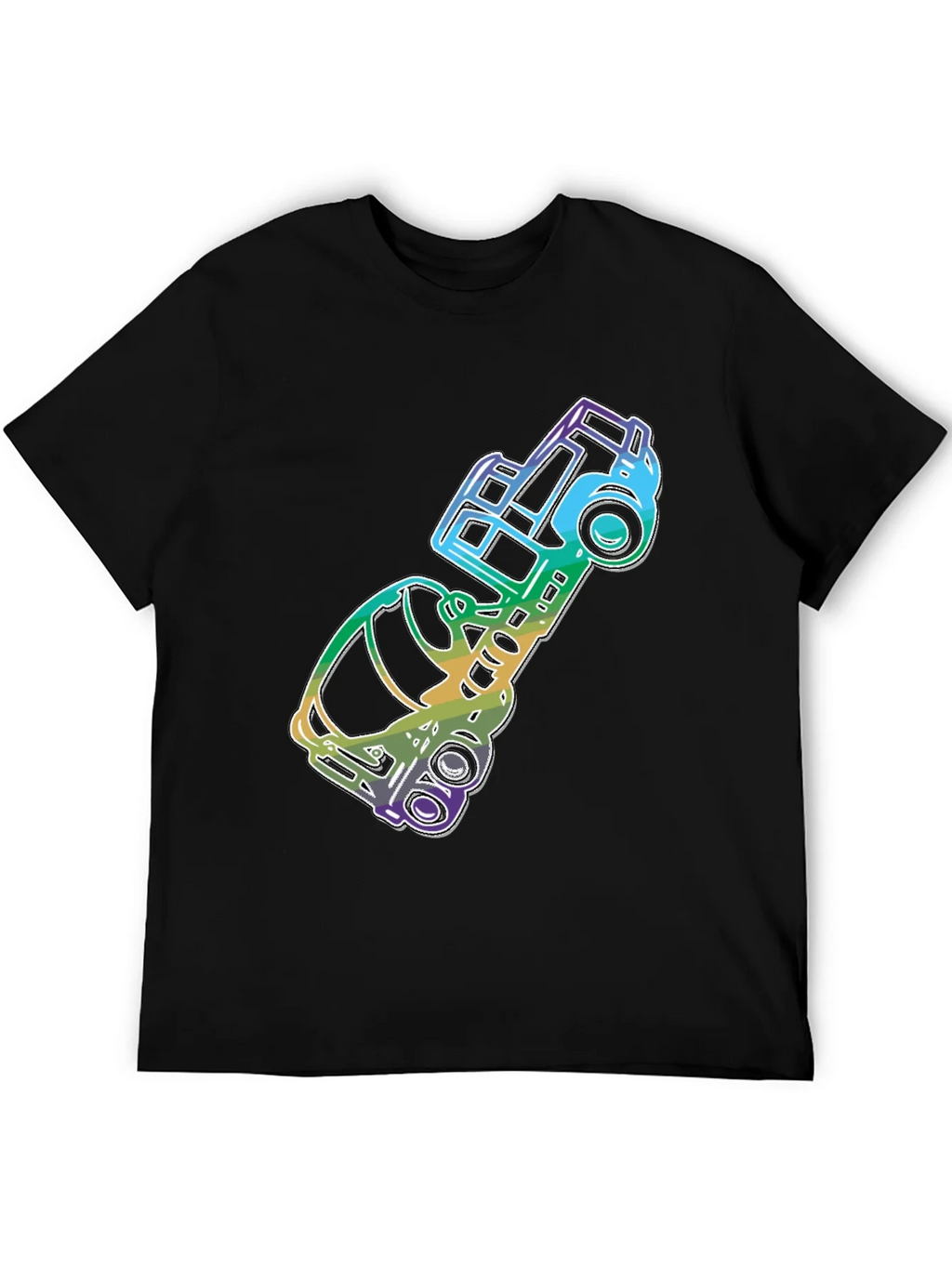 Retro Rainbow Car Graphic Tee - Black product image 5