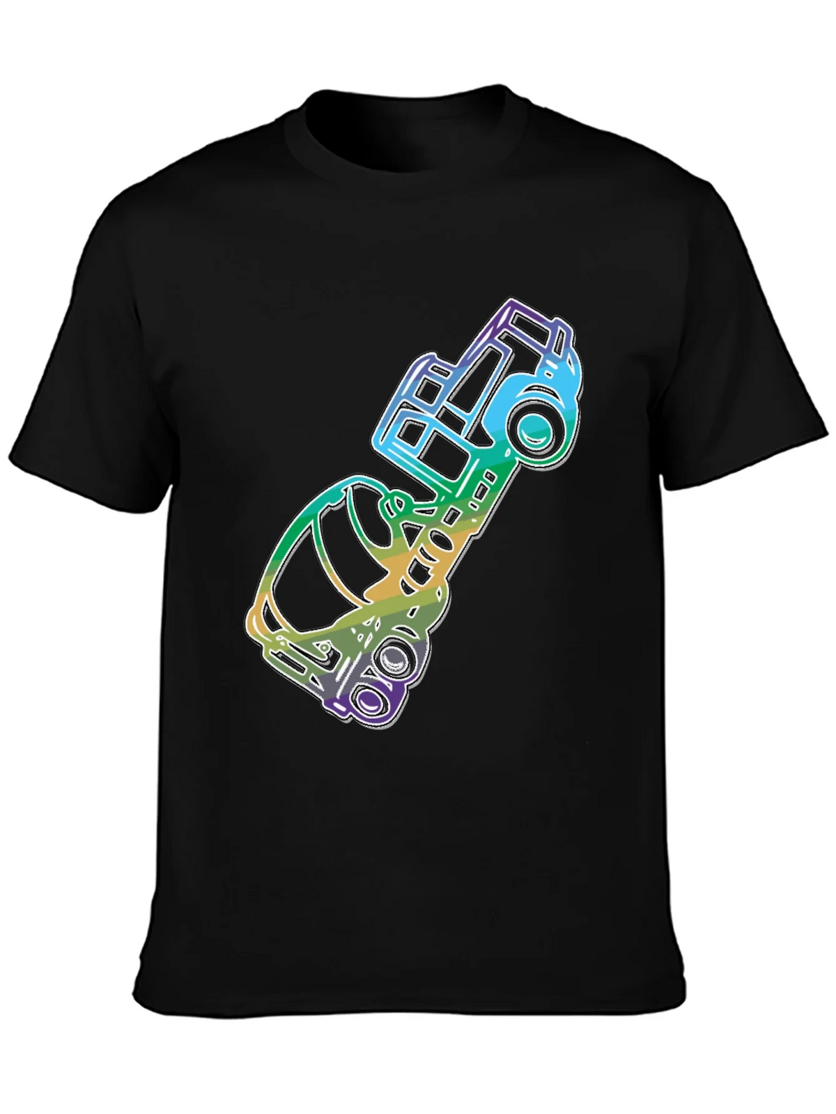 Retro Rainbow Car Graphic Tee - Black product image 3