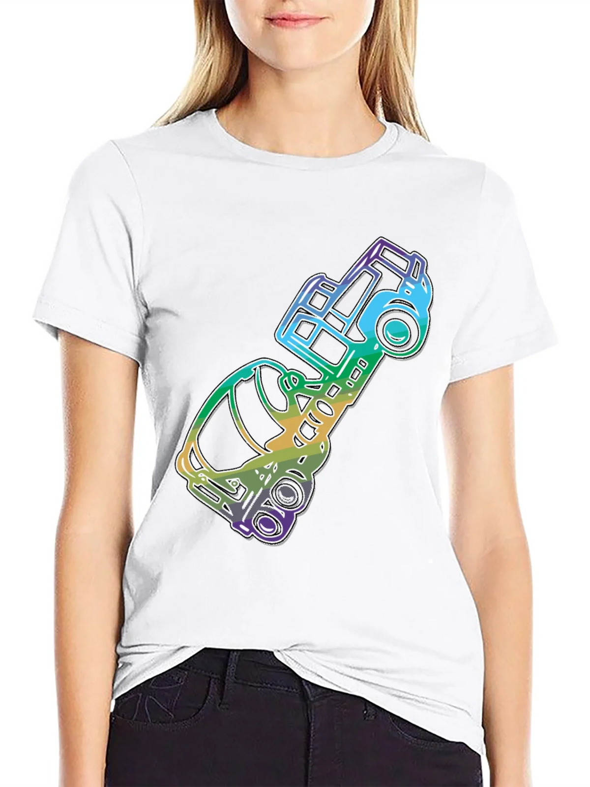 Retro Rainbow Car Graphic Tee - Black product image 8