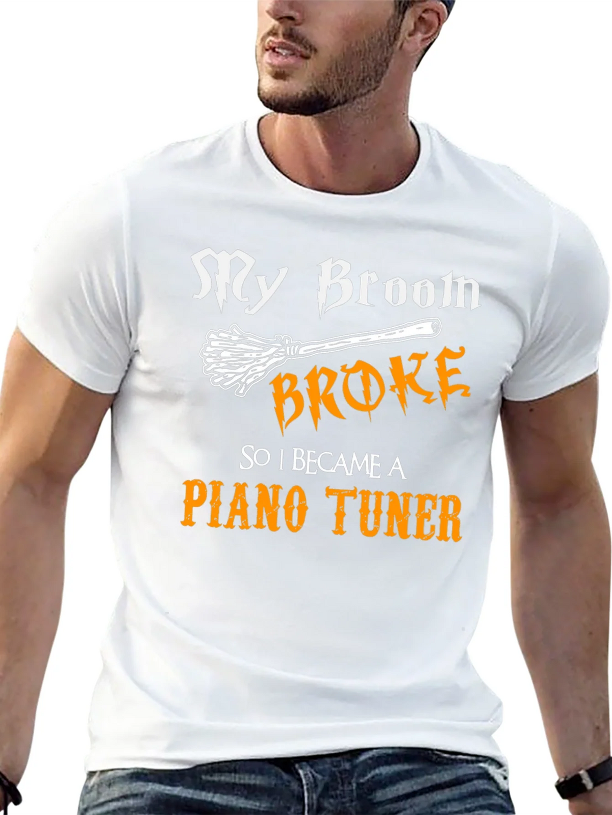 Funny Piano Tuner T-Shirt - My Broom Broke! product image 12
