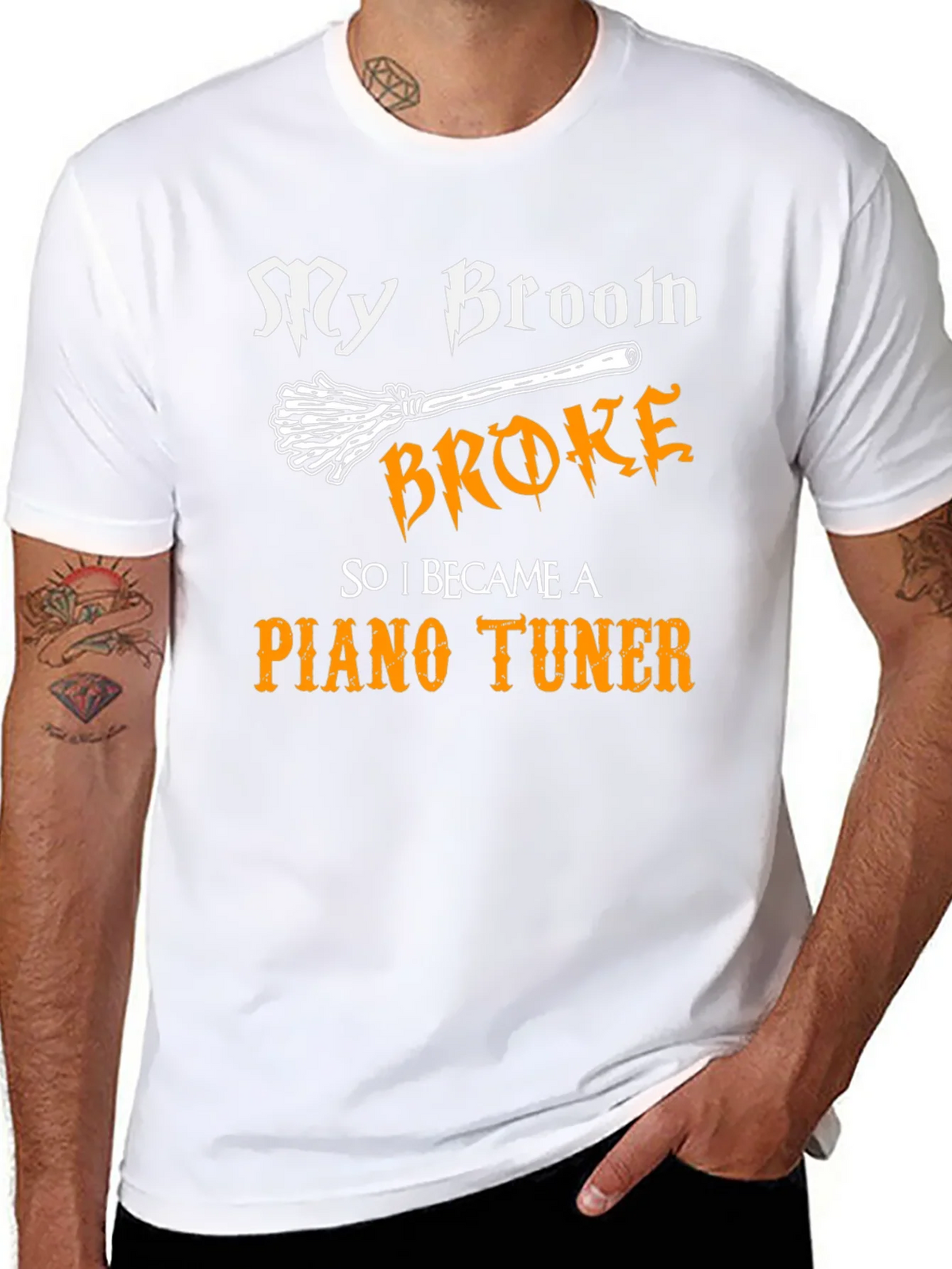Funny Piano Tuner T-Shirt - My Broom Broke! product image 7