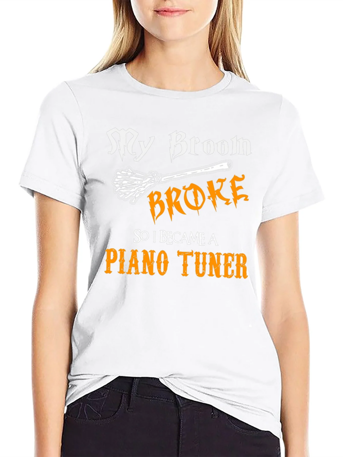 Funny Piano Tuner T-Shirt - My Broom Broke! product image 8