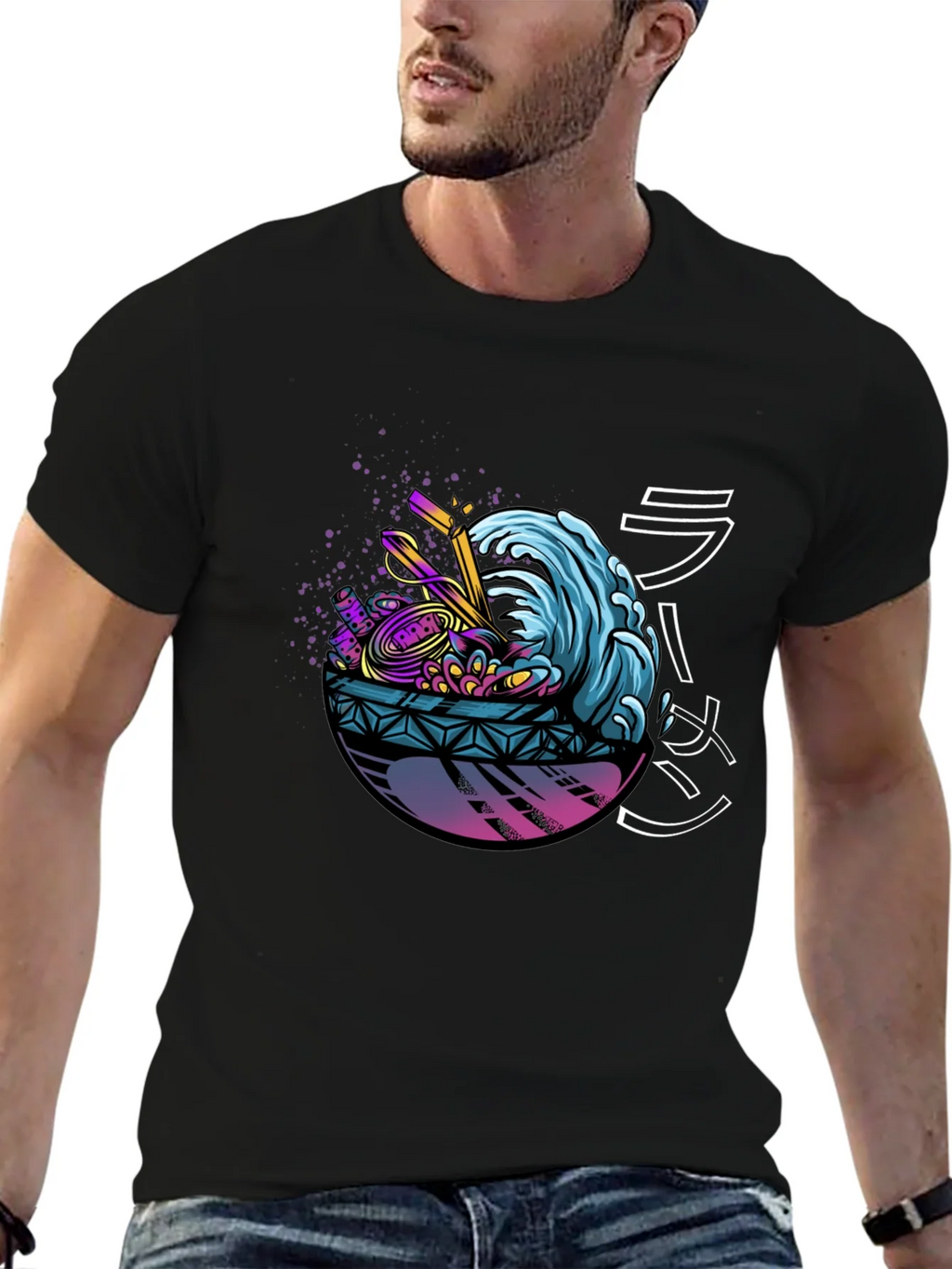 Ramen Wave Graphic Tee - Unique Design Soft Fabric product image 2