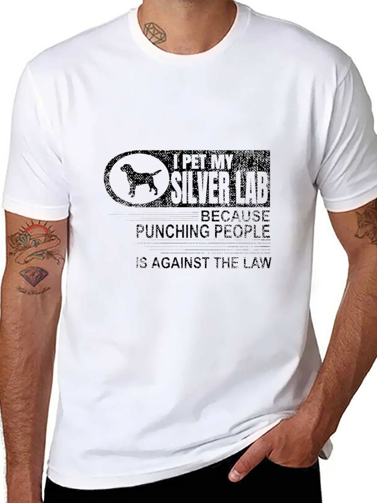 I Pet My Silver Lab T-Shirt - Dog Lover Humor product image 7