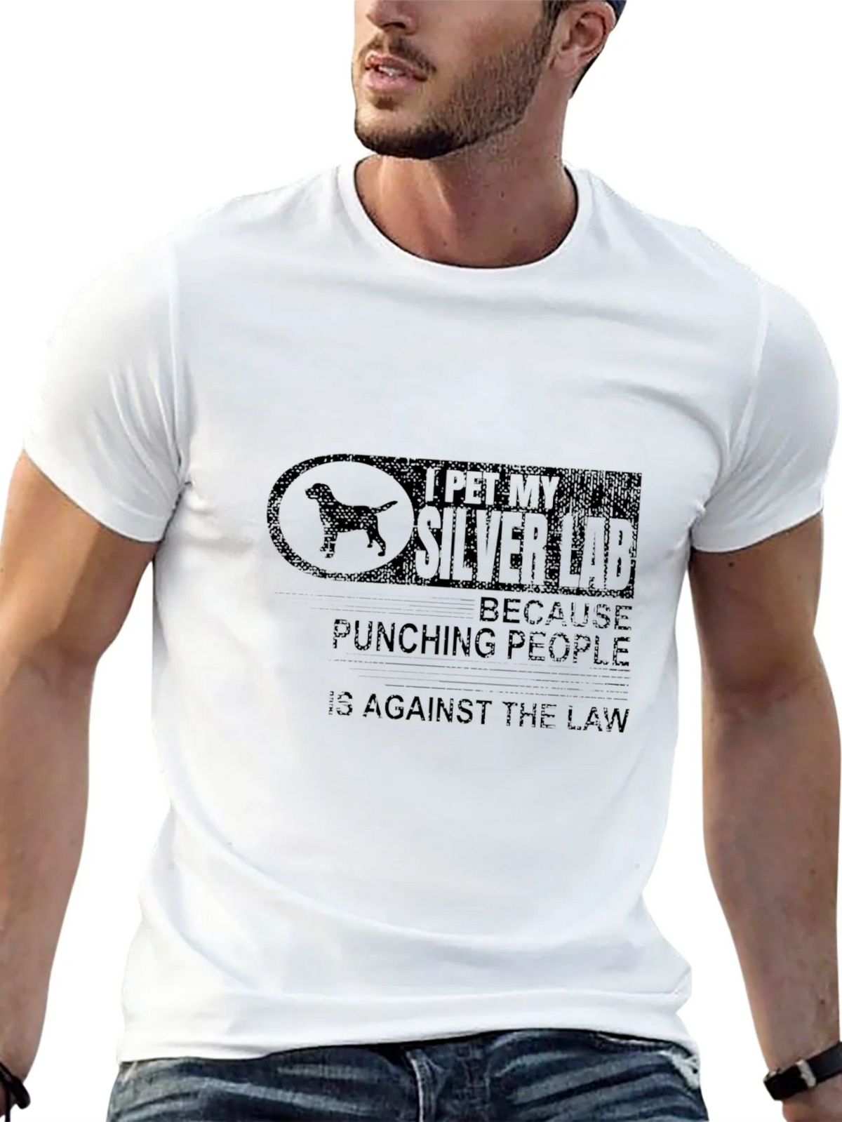 I Pet My Silver Lab T-Shirt - Dog Lover Humor product image 12