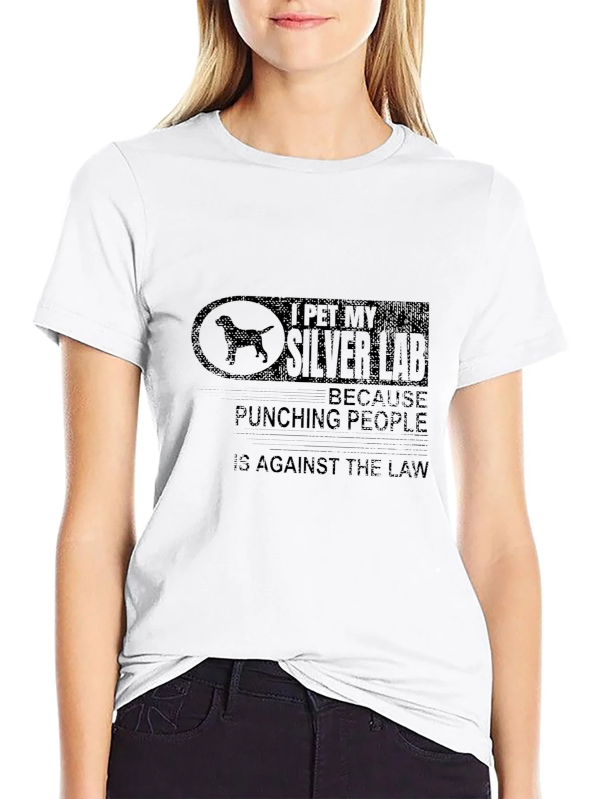 I Pet My Silver Lab T-Shirt - Dog Lover Humor product image 8