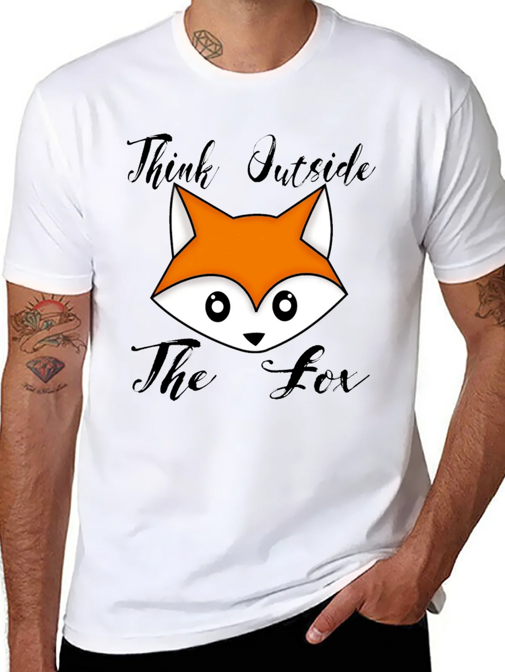 Think Outside The Fox Graphic T-Shirt - Black product image 7