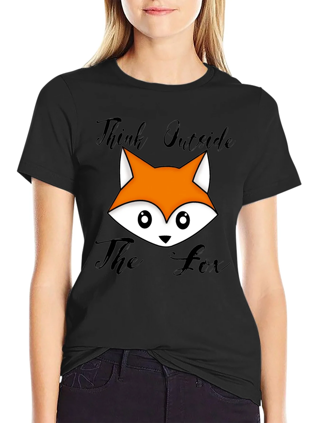 Think Outside The Fox Graphic T-Shirt - Black product image 2