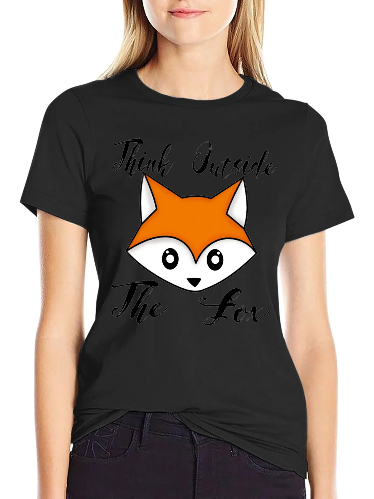 Think Outside The Fox Graphic T-Shirt - Black product image 2