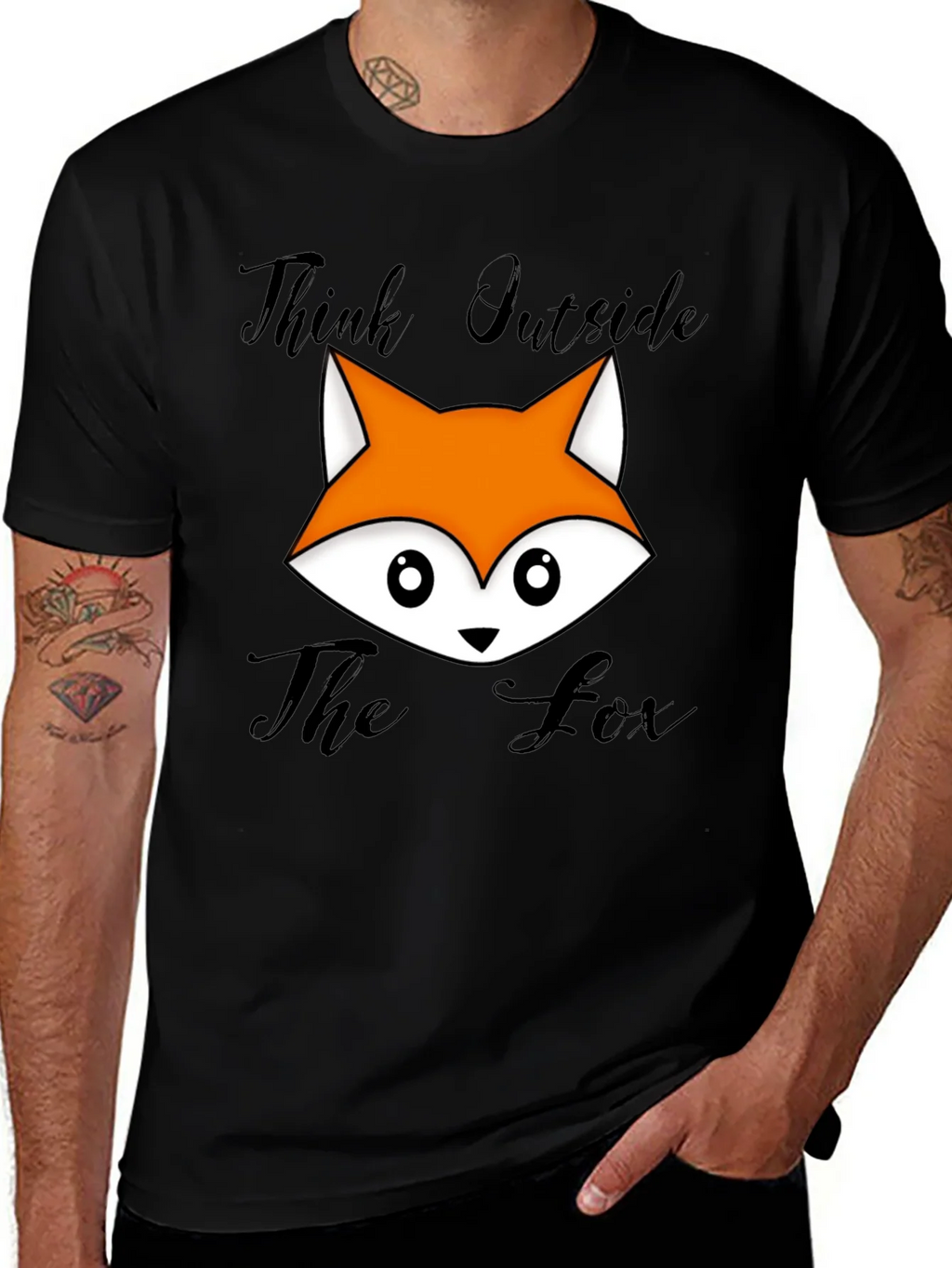 Think Outside The Fox Graphic T-Shirt - Black product image 1