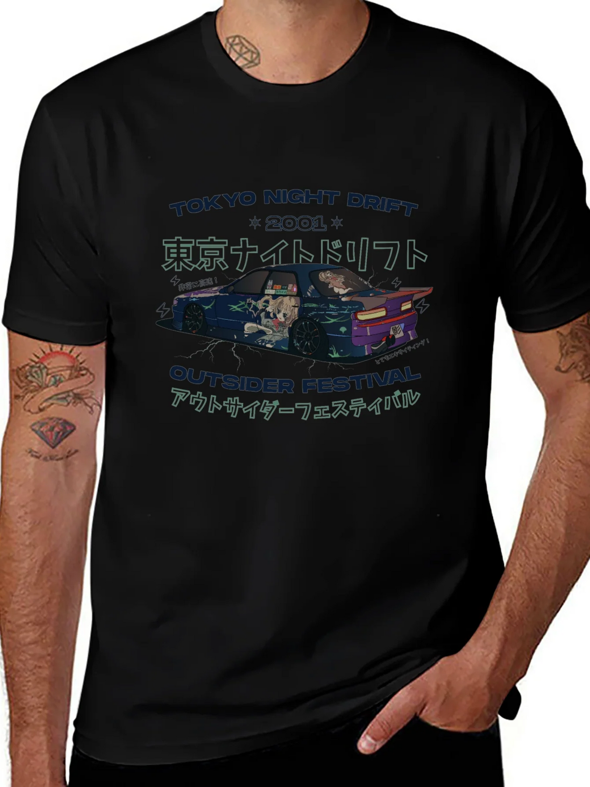 Tokyo Night Drift Graphic Tee - Outsider Festival product image 1