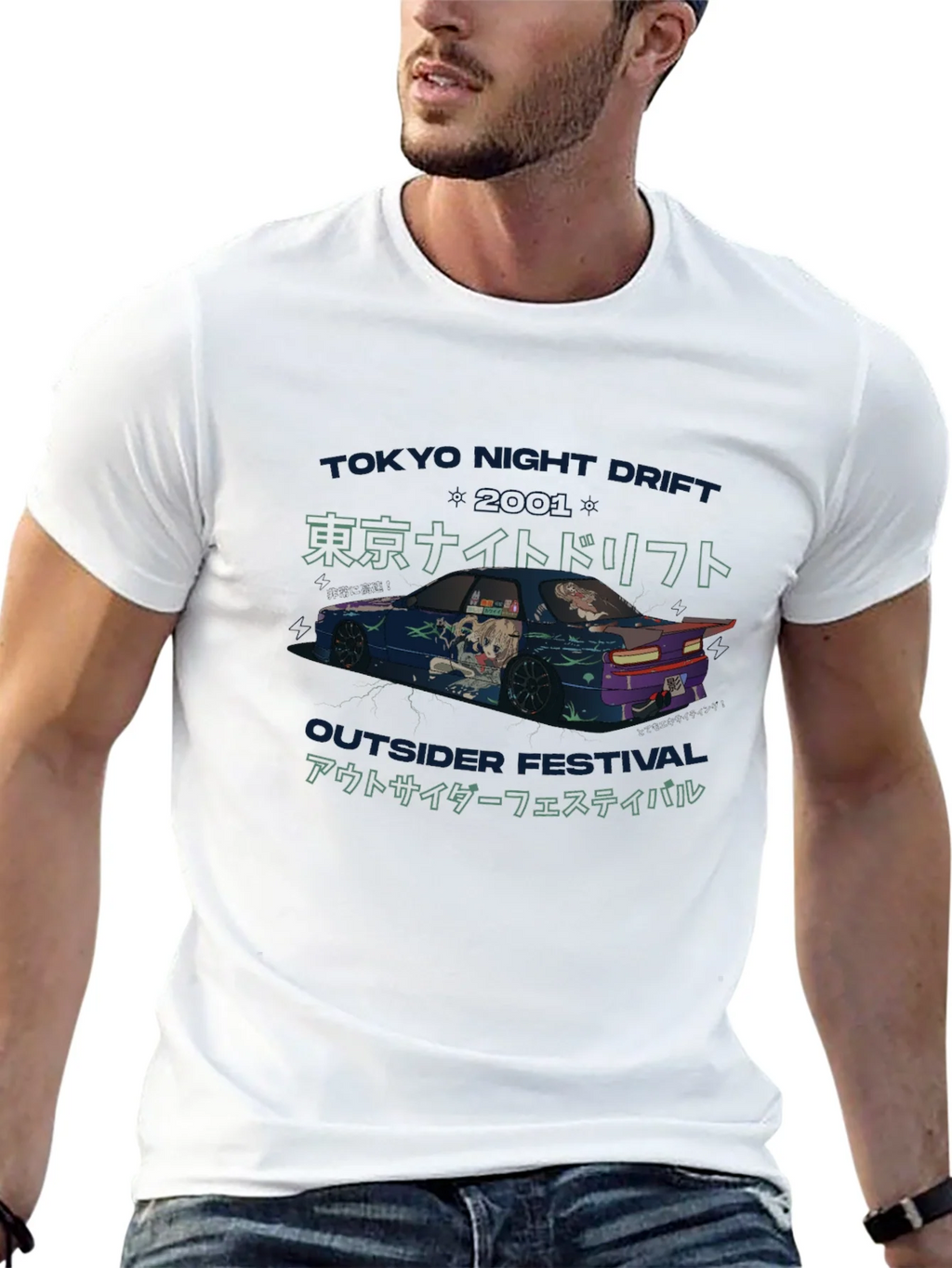 Tokyo Night Drift Graphic Tee - Outsider Festival product image 12