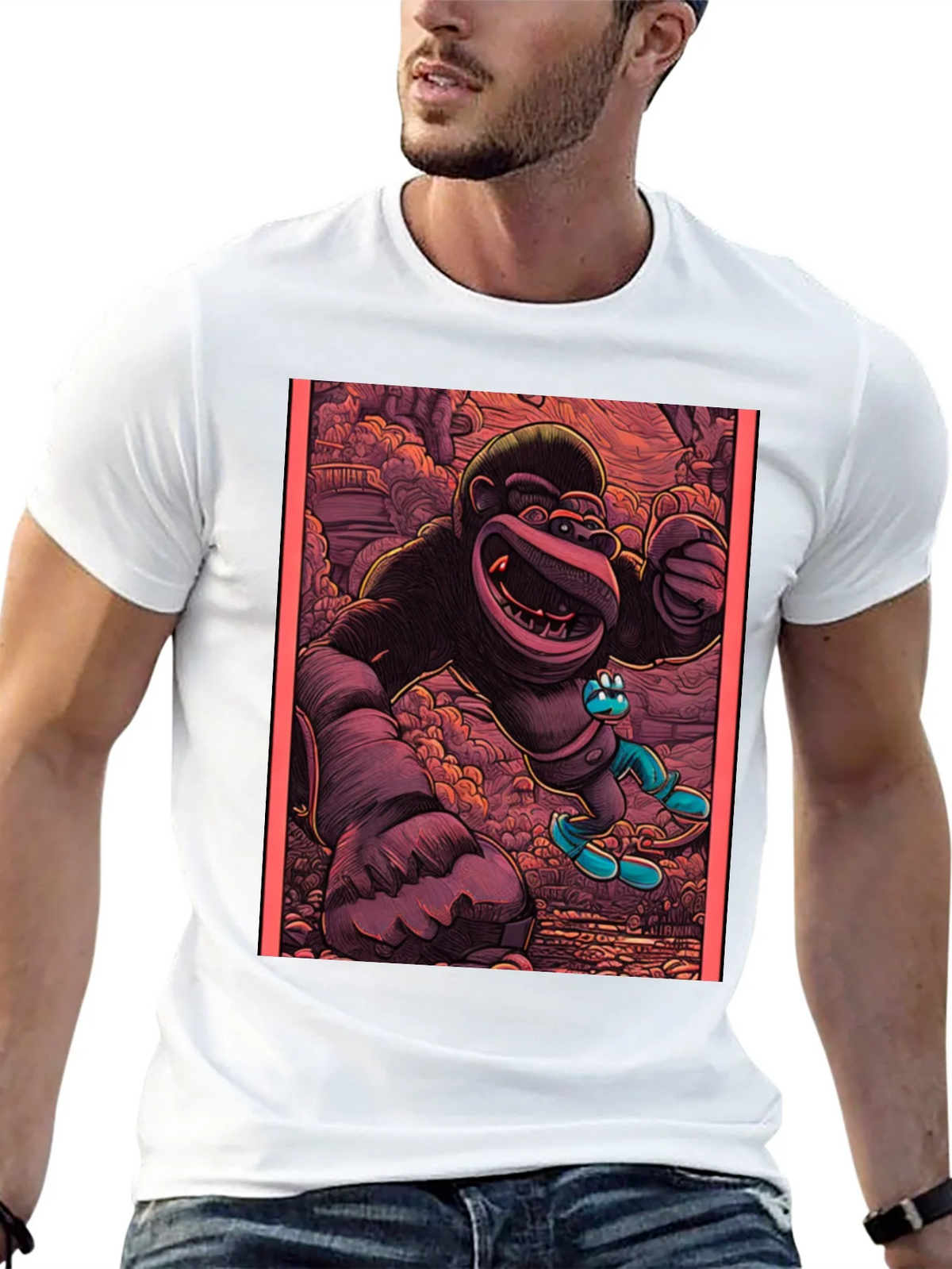 Cartoon Gorilla Graphic Tee - Black product image 8