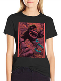 Cartoon Gorilla Graphic Tee - Black product image 1