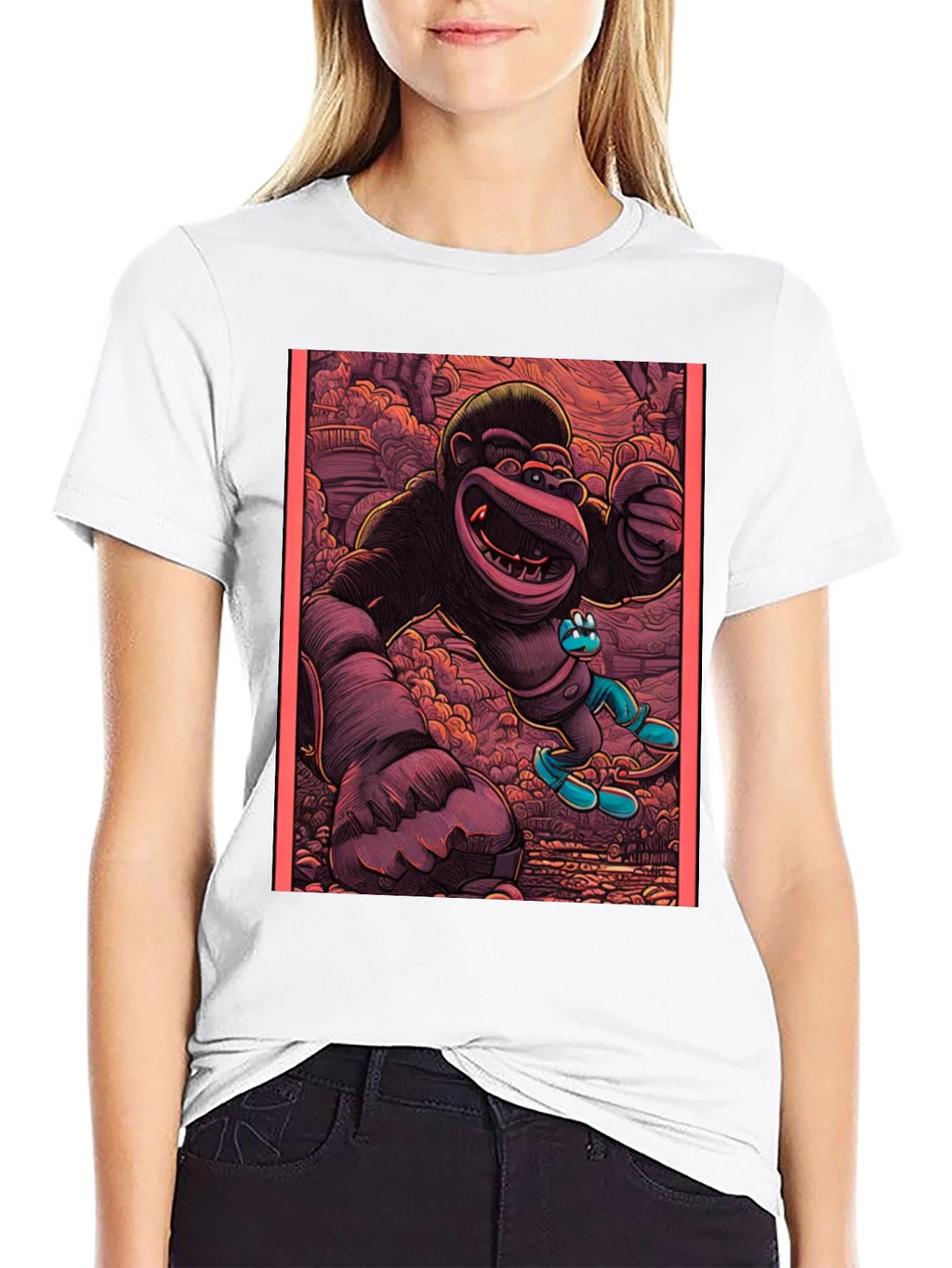 Cartoon Gorilla Graphic Tee - Black product image 4