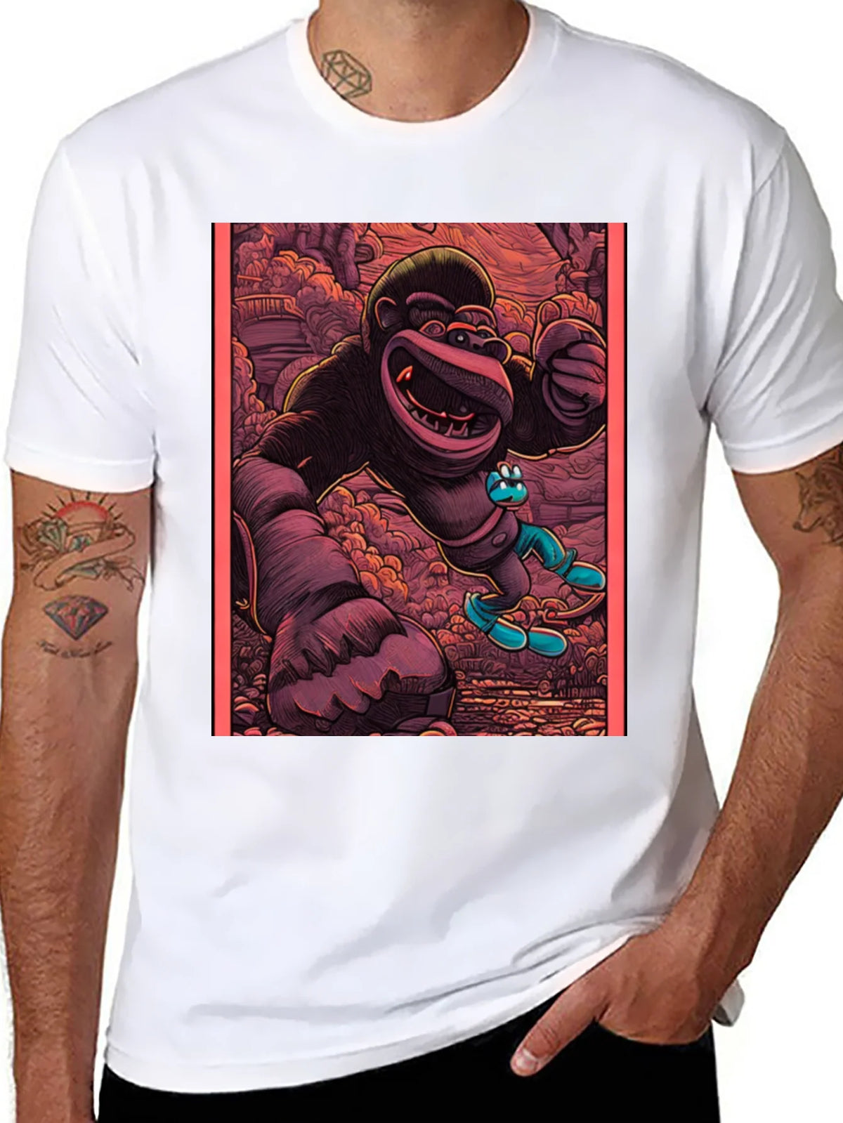 Cartoon Gorilla Graphic Tee - Black product image 3