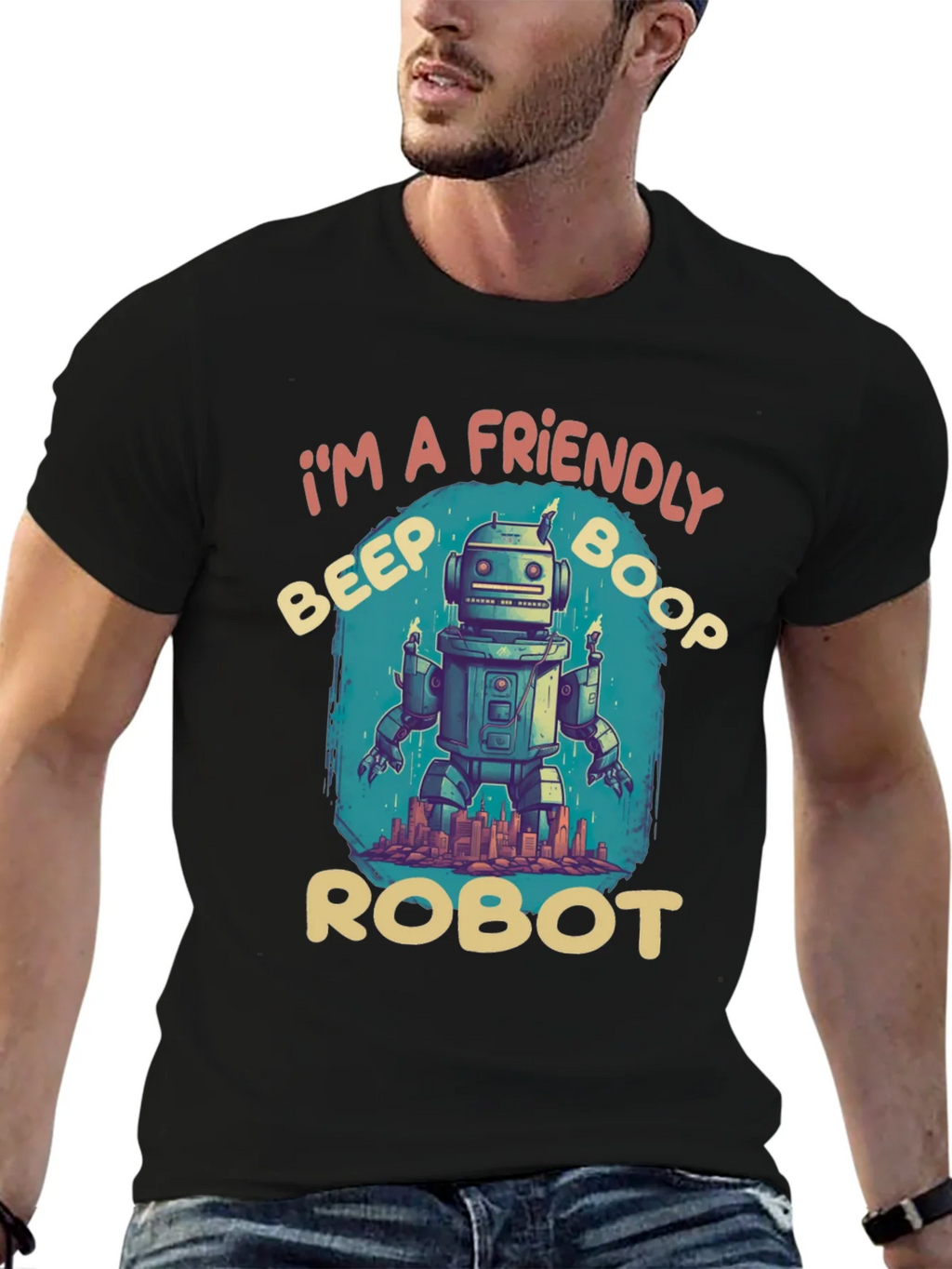 Friendly Robot T-Shirt: Beep Boop Style product image 3