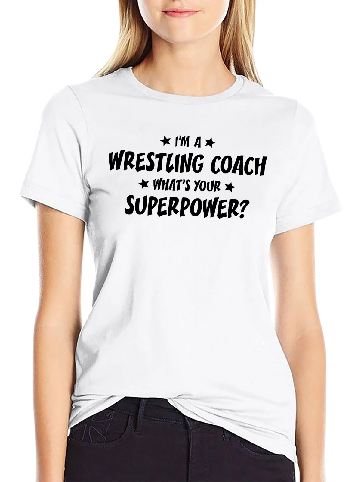 Wrestling Coach Superpower T-Shirt - Black Graphic Tee product image 8