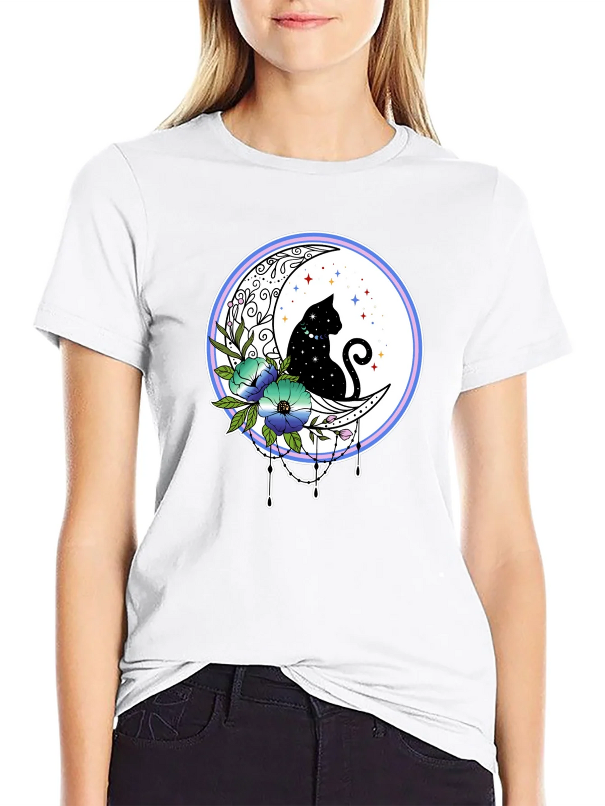 Celestial Cat on Moon T-Shirt product image 8