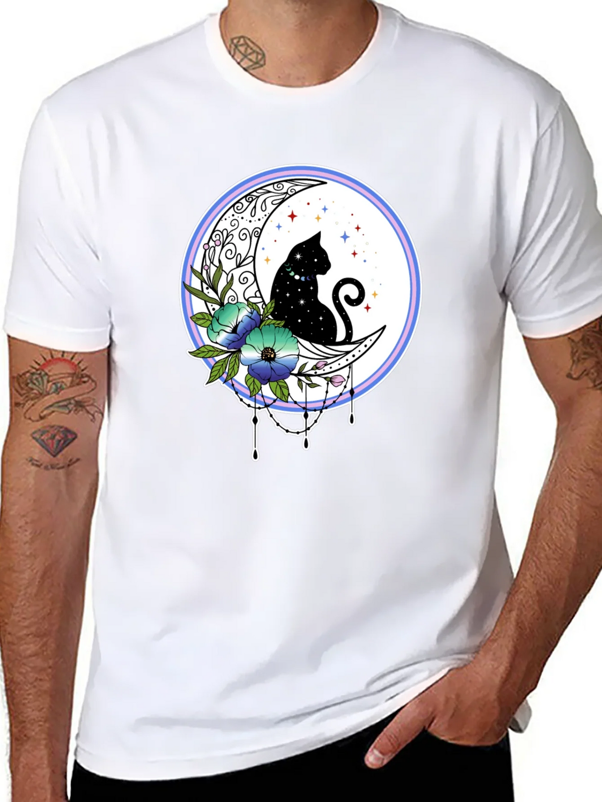 Celestial Cat on Moon T-Shirt product image 7