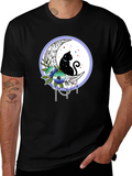 Celestial Cat on Moon T-Shirt product image 1