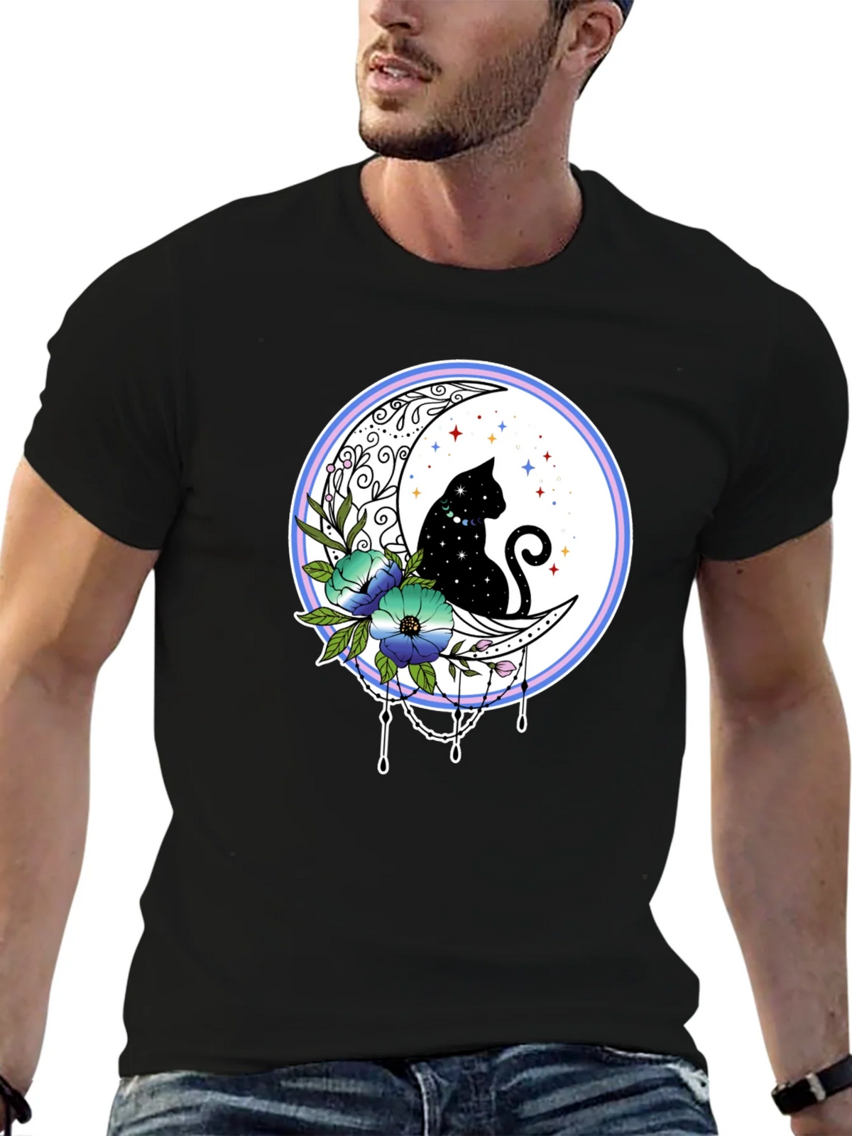 Celestial Cat on Moon T-Shirt product image 6